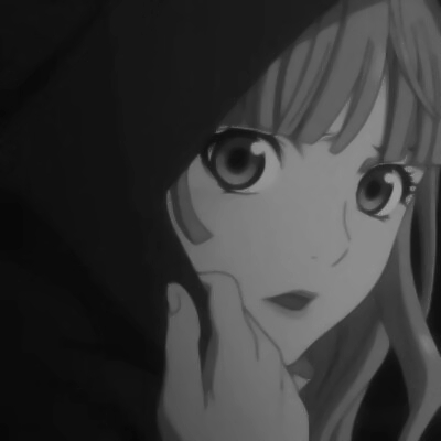 14张高清黑白动漫女生头像 氛围感拉满的卡通女头合集