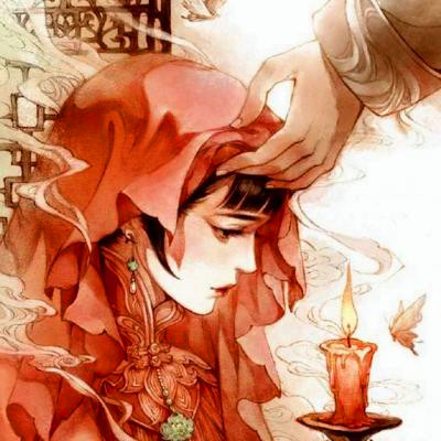 14张高清古风红衣动漫女生头像合集