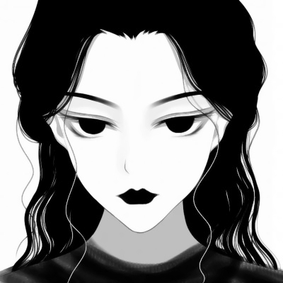 黑白氛围感拉满！18张高清动漫丧气女生头像合集