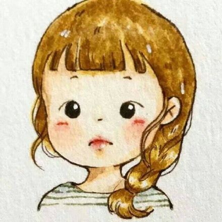 软乎乎的水彩少女头像合集