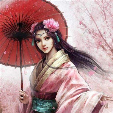 11张高清古风红衣撑伞女生头像 漫画风女生头像合集