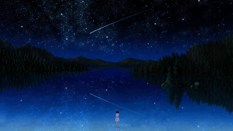 熬夜追彗星的动漫少女壁纸，这氛围感直接拉满