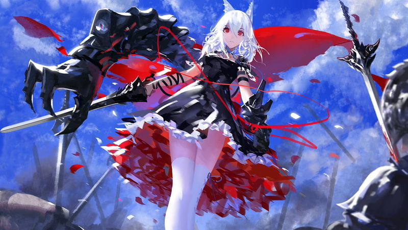 画风超绝的二次元恶魔少女冬日户外壁纸合集