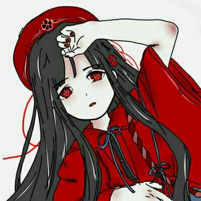 36张高清红色系动漫女生头像，氛围感拉满