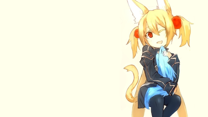 刀剑神域同人壁纸合集 金发少女红瞳兽耳剑娘1080P高清