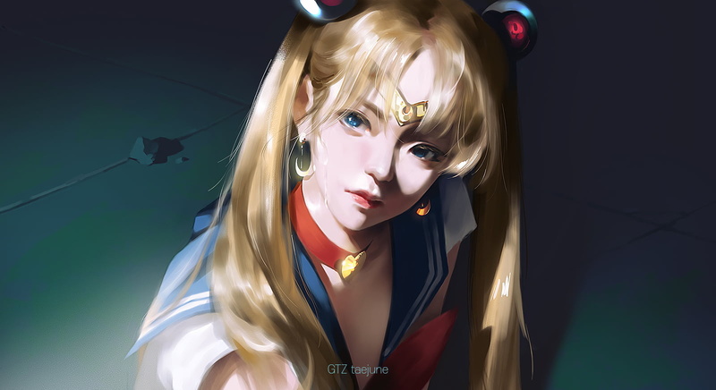 美到犯规的水兵月同人插画壁纸