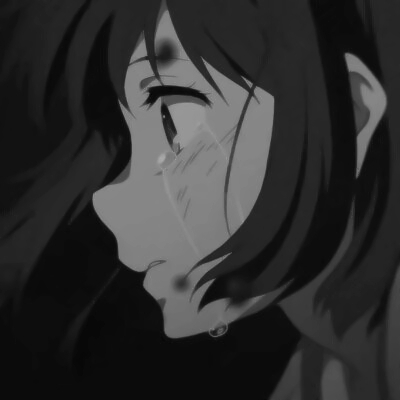 14张高清黑白动漫女生头像 氛围感拉满的卡通女头合集