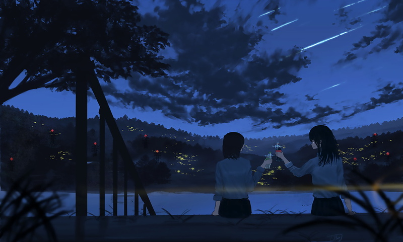 彗星少女与山野之夜 1080P动漫壁纸