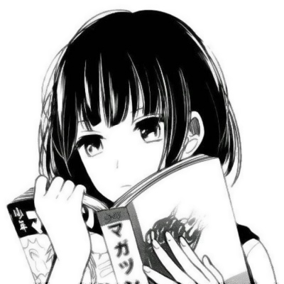 17张高清黑白丧系动漫女生头像