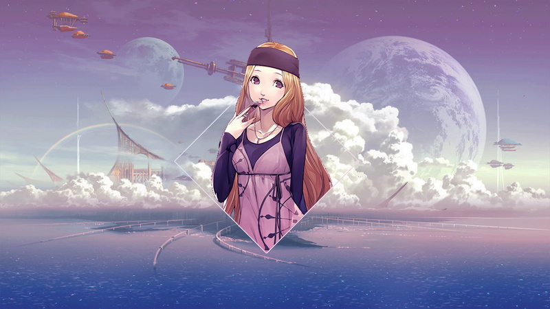 《P4女神异闻录主角千早的画中画海景壁纸》