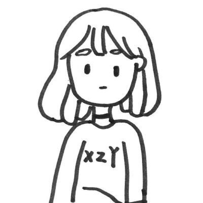 20张高清可爱小女孩简笔画头像合集