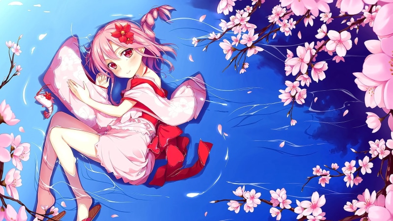 绝美樱花动漫少女壁纸 春日户外氛围感拉满