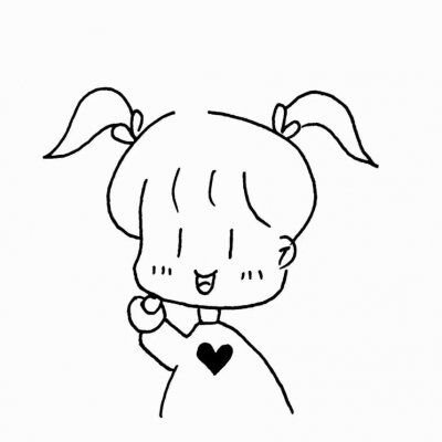 20张高清可爱小女孩简笔画头像合集