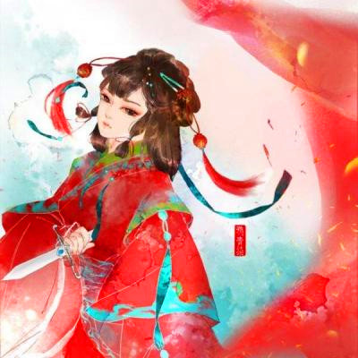14张高清古风红衣动漫女生头像合集
