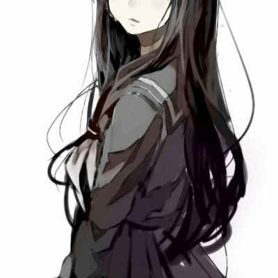 17张高清黑白丧系动漫女生头像