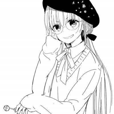 17张高清好看的动漫女生黑白头像合集