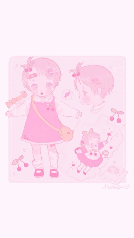 这组粉色系壁纸太治愈了！