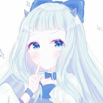 7张高清蓝色系动漫女生QQ头像 氛围感拉满