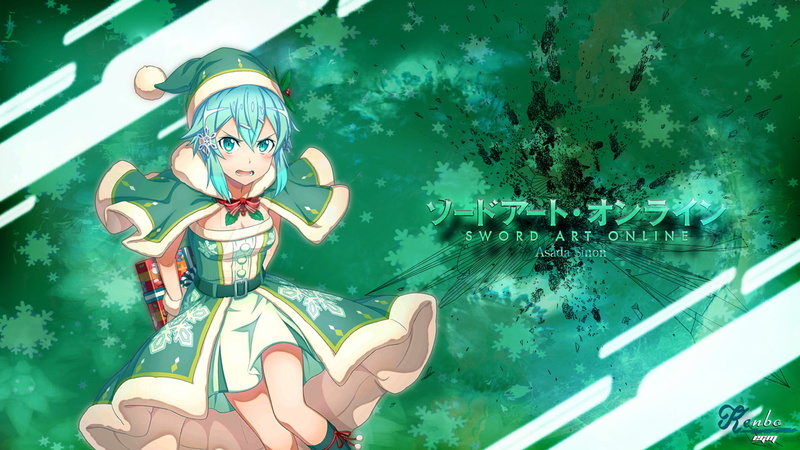 刀剑神域朝田诗诺圣诞主题壁纸合集