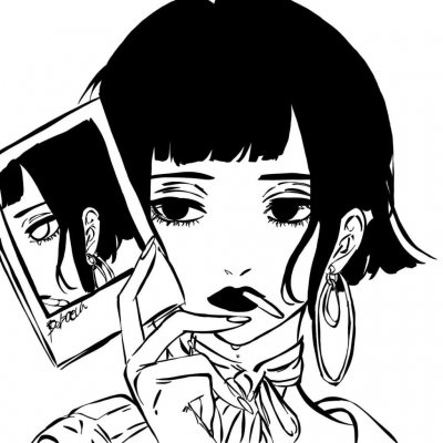 6张超飒黑白动漫女生头像，冷酷霸气感拉满