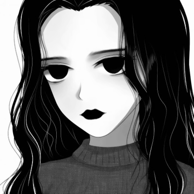 黑白氛围感拉满！18张高清动漫丧气女生头像合集