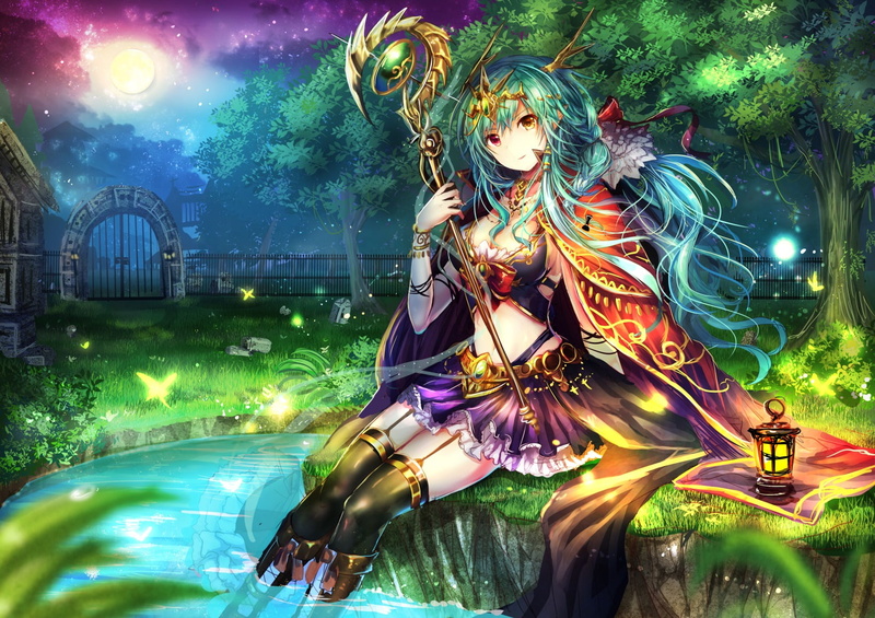 动漫风夜晚建筑外场景壁纸合集