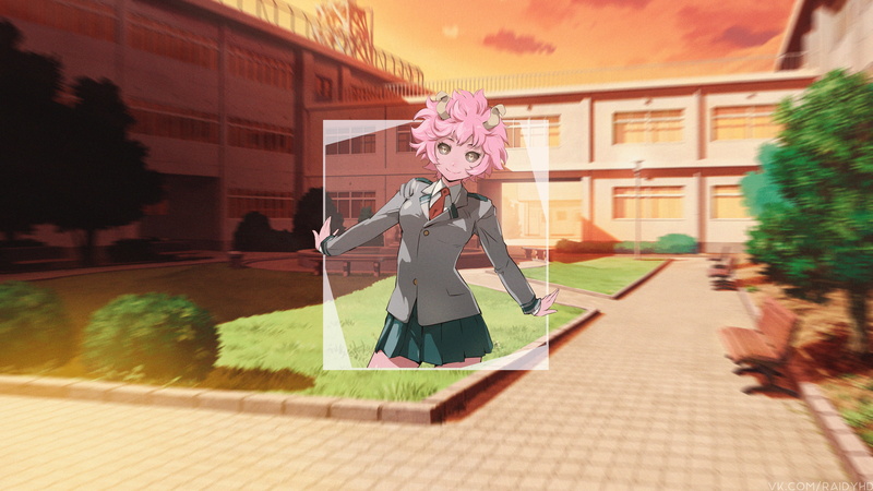 绝美日落搭配动漫少女画中画！我的英雄学院4K壁纸来了