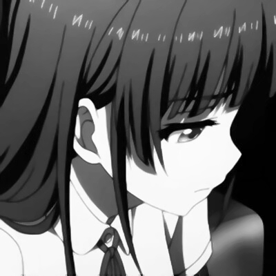 14张高清黑白动漫女生头像 氛围感拉满的卡通女头合集