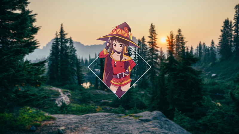 为美好的世界献上祝福！ 惠惠 魔法师 720P 宽檐帽 动漫女生手机壁纸