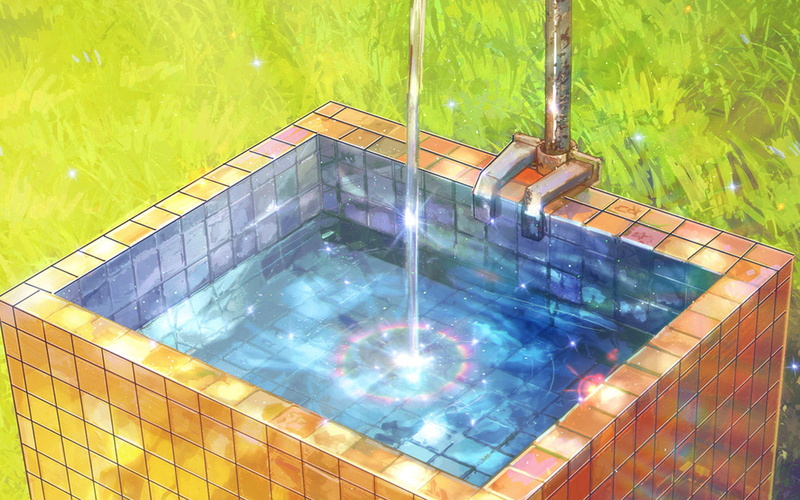 绝美泳池水疗动漫风壁纸