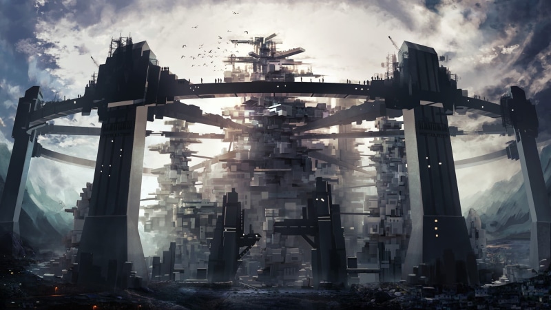 未来感城塔飞鸟基建壁纸合集