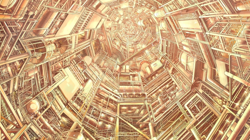 华丽工业风动漫场景壁纸