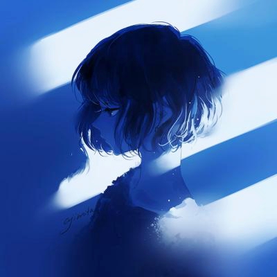 蓝色系卡通忧郁女生头像 28张高清图分享