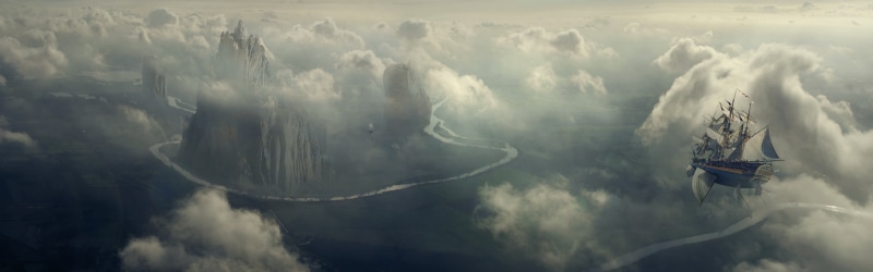 绝美的动画风航海全景壁纸