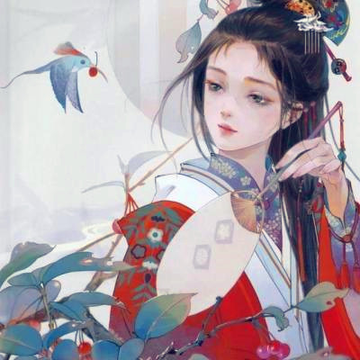 14张高清古风红衣动漫女生头像合集