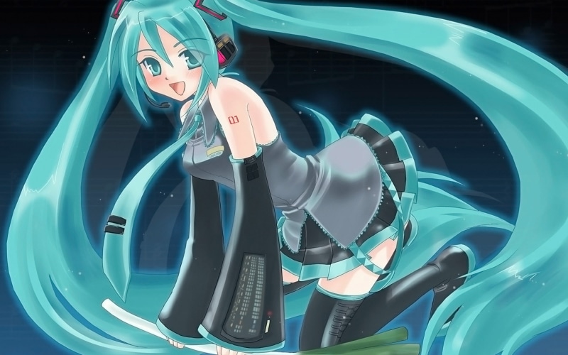 初音未来壁纸合集 二次元少女 动漫 高清1080P 俯身姿势壁纸