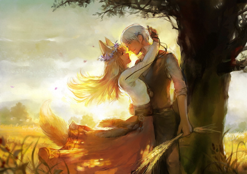 《狼与香辛料》赫萝与劳伦斯 2K高清动漫壁纸