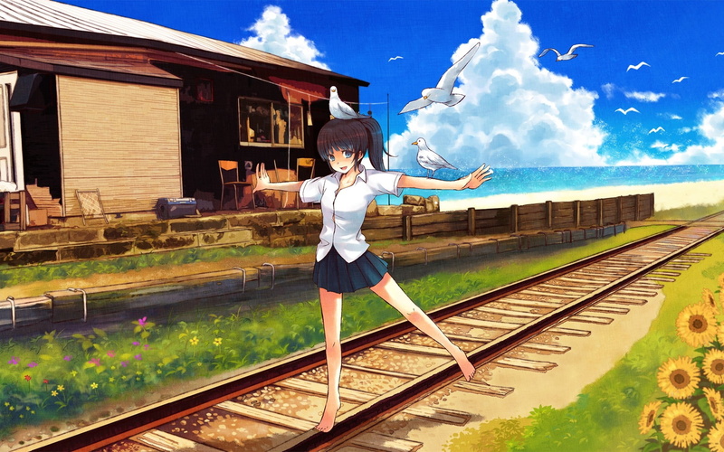 动漫校服少女壁纸 720P高清手机图