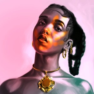 这里有一张超酷的金属质感女生头像