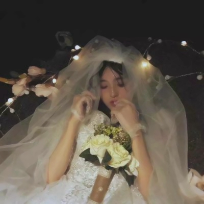 15张高清伤感风披头纱婚纱女生头像合集