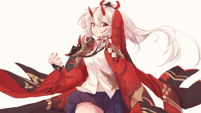 红眸美甲二次元少女 超高清壁纸来啦