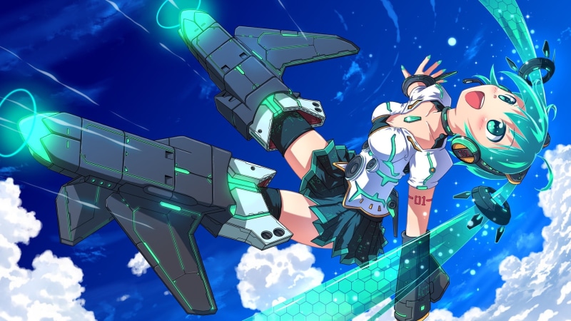 这组初音未来壁纸太绝了！蓝发双马尾少女乘风踏云