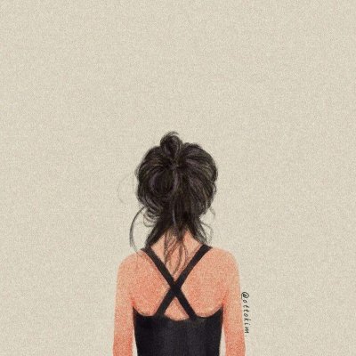 想换微信头像？这款清新文艺的女生背影插画超适合