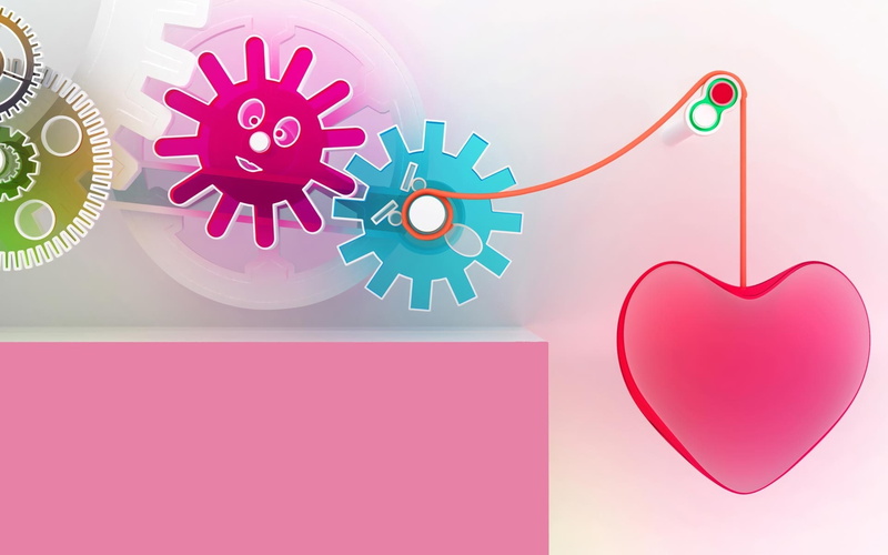 粉蓝配色动漫风爱心壁纸合集