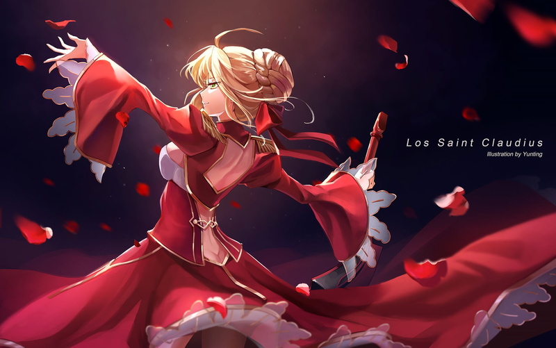 Fate系列EXTRA LAST ENCORE高清壁纸合集：红saber尼禄等角色