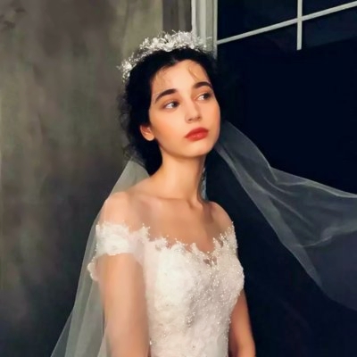 15张高清伤感风披头纱婚纱女生头像合集