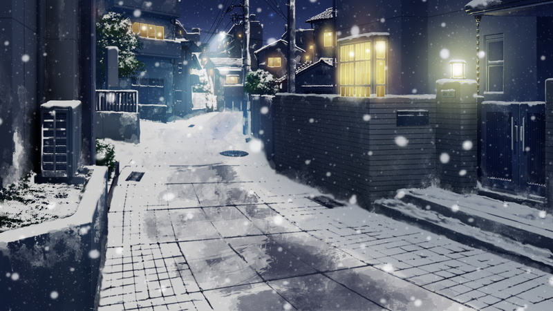 新海诚风格动漫壁纸 雪夜都市治愈氛围感拉满