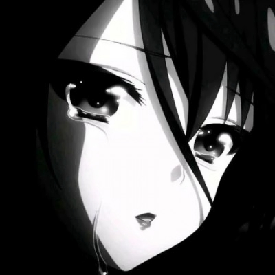 17张高清黑白丧系动漫女生头像