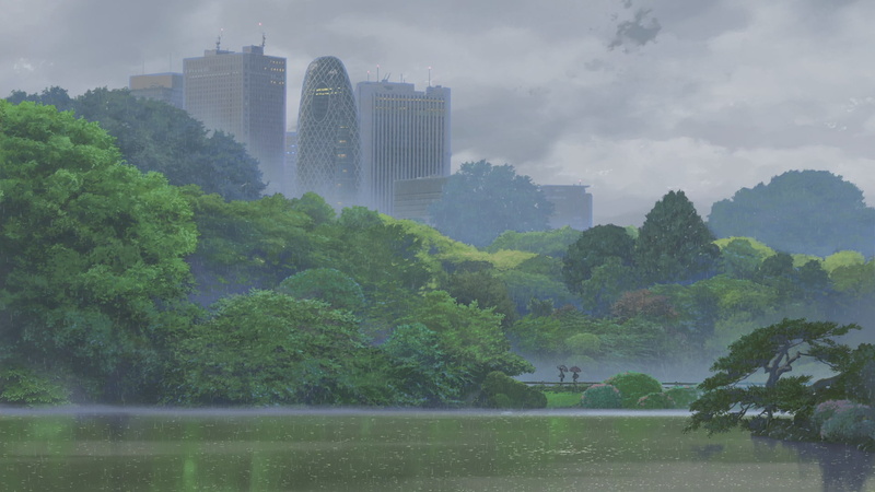 绝美新海诚风壁纸！雨天言叶之庭庭院氛围感拉满