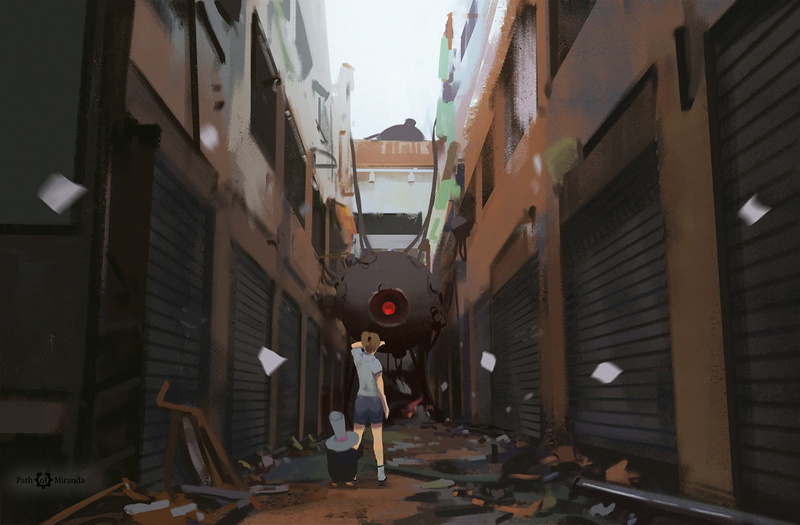 720P超清壁纸！科幻风少女插画 画师Atey Ghailan笔下的《米兰达之路》